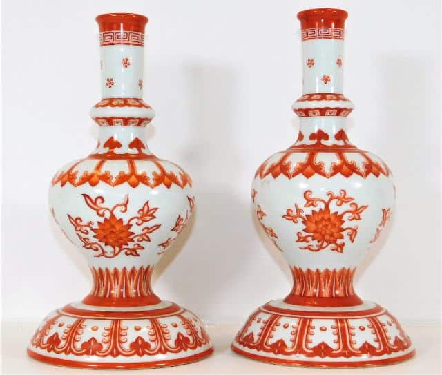 A pair of late Qing dynasty altar vases SOLD £8400