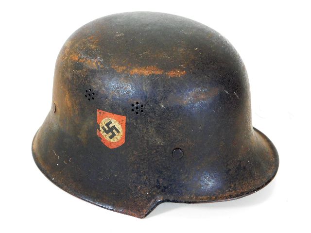 German WW2 Third Reich Nazi double decal police helmet SOLD £200