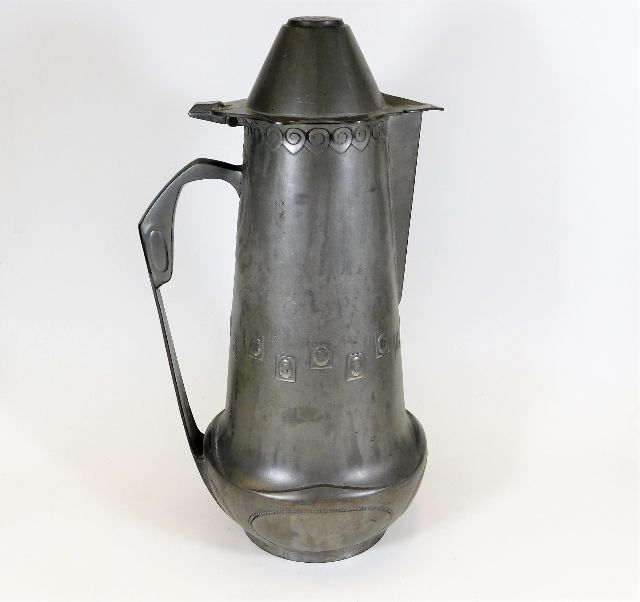 Pewter Lidded Jug by Joseph Maria Olbrich, made by Eduard Hueck SOLD £460