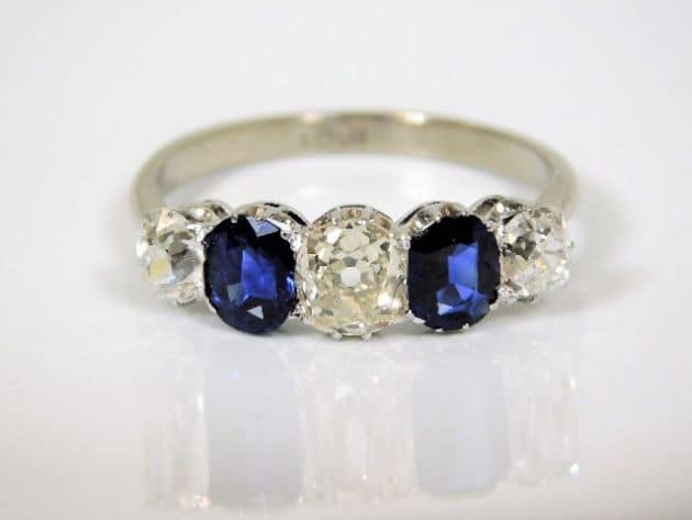 18ct gold 1ct diamond sapphire ring sold £1260