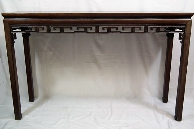 A 19thC. Chinese hardwood Altar table £1250