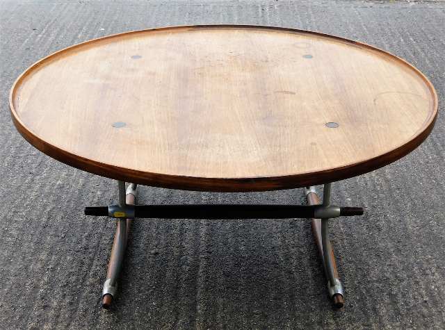 A 1960s Danish rosewood steel Jens Quistgaard coffee table some staining SOLD £1250