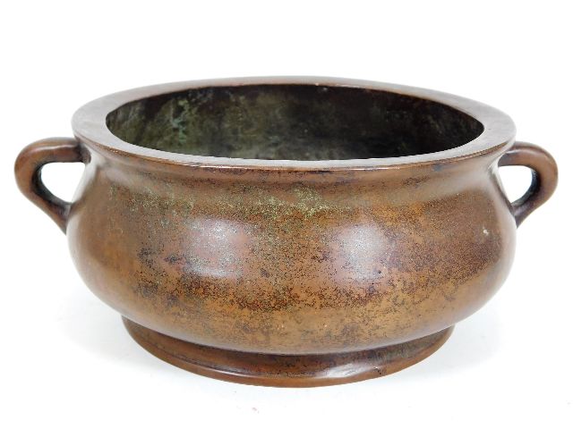 A 20thC. Chinese bronze censer bowl SOLD with tribute marks £700