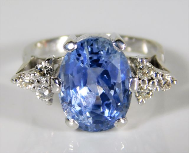 A Ceylon sapphire & diamond ring SOLD £1700