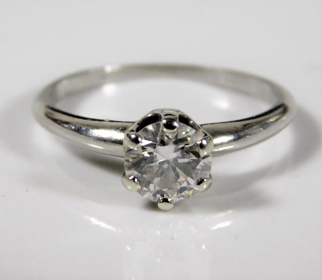 A Tiffany Co. platinum mounted diamond solitaire ring approx. 0.85ct SOLD £1400