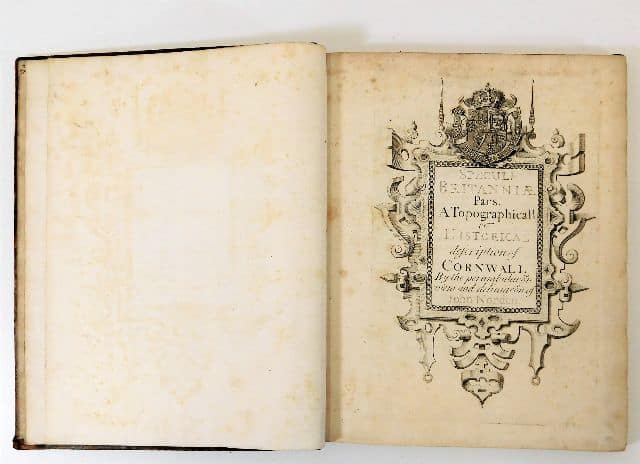 A Topographical and Historical Description of Cornwall John Norden 1728 SOLD £540