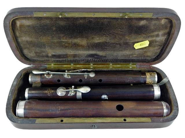 A cased antique flute SOLD £620