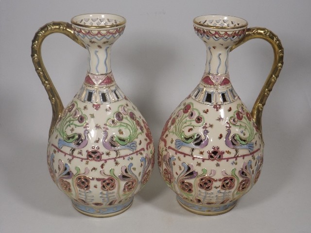 A pair of Fischer Emile ewers SOLD £540