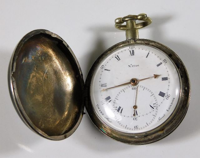 A silver verge style pocket watch SOLD £580