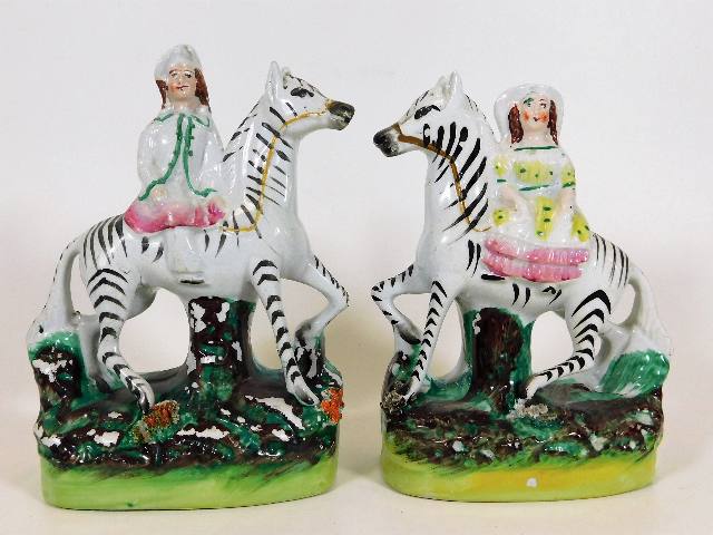 A small pair of Staffordshire zebras SOLD £120