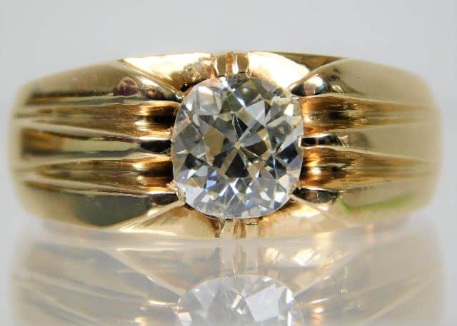 An 18ct gold solitaire ring set with a lively diamond of approx. 1.4ct SOLD £1800