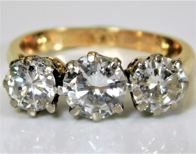 An approx. 2ct diamond trilogy ring SOLD £1900