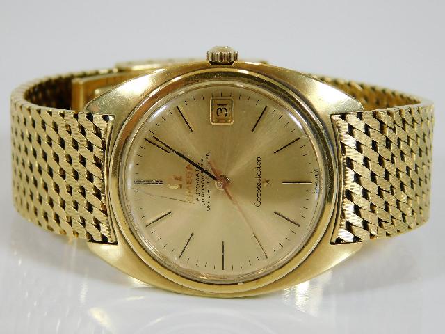 Gents gold Omega Constellation watch SOLD £2300