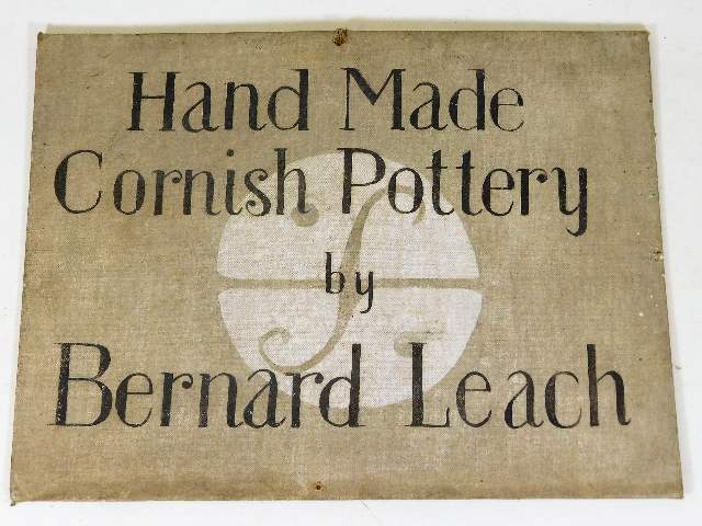 Small card canvas Bernard Leach pottery sign SOLD £340