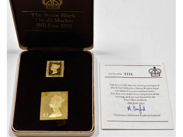 A 22t gold 18th June 1973 British Definitive Stamp Replica Issue no.2131 limited edition SOLD £1150