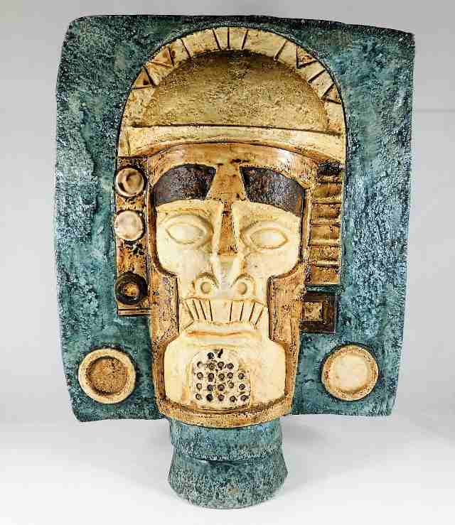 A Troika pottery mask signed by Louise Jinks SOLD £820