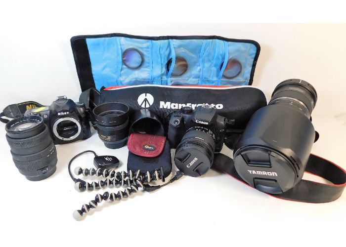 A quantity of photography equipment including a Tamron 150-600mm lens SOLD £500