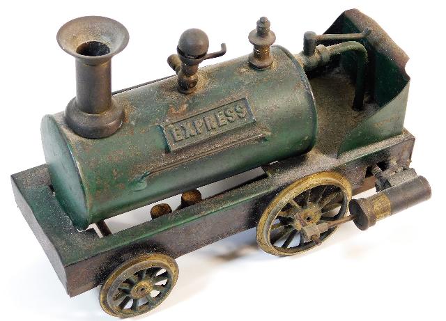 A vintage tin plate Express steam engine 7.375in long SOLD £220