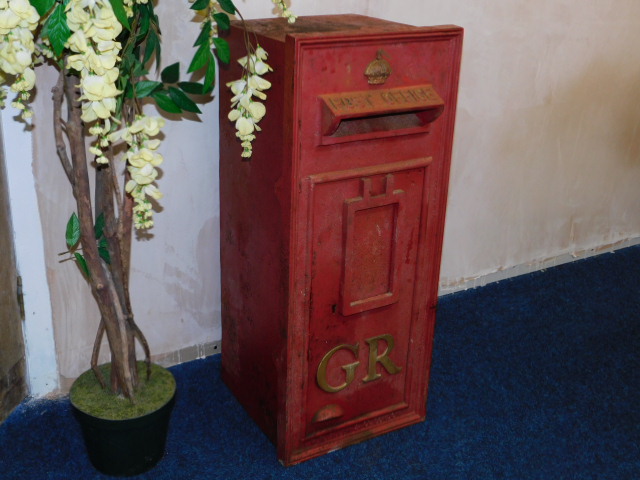 An early 20thC. cast iron post box originally from Lanreath post office in Cornwall SOLD £460