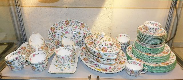 Approximately 46 pieces of Minton Haddon Hall porcelain dinner service SOLD £270
